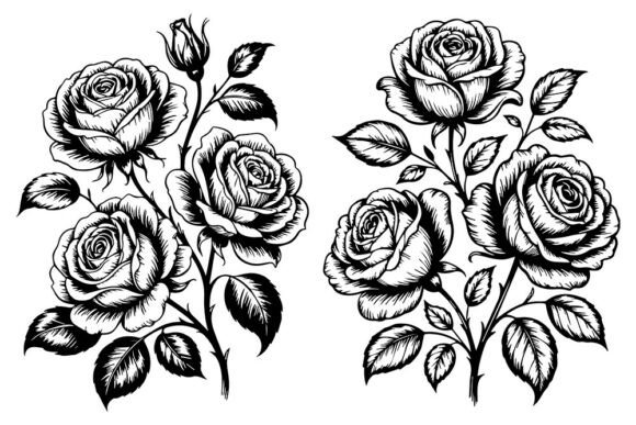 Download Vintage Rose Bouquet SVG | Floral Rose C - Rose bouquet svg Collection