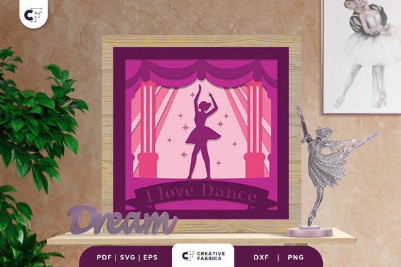 Download Ballet Dance 3D Light Box Paper Cut SVG - Paper cut Collection
