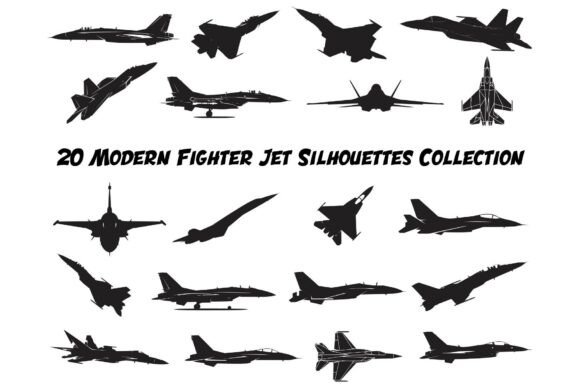 Download Modern Combat Aircraft Silhouette Bundle - Premium Resources