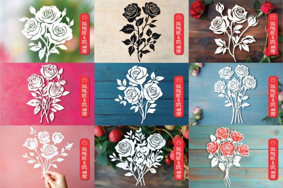 Download Cricut Rose Bouquet SVG Cut File Bundle - Rose bouquet svg Collection