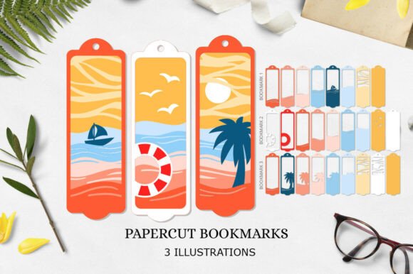 Download Bookmark Sea Paper Cut / Bookmark Summer - Paper cut Collection