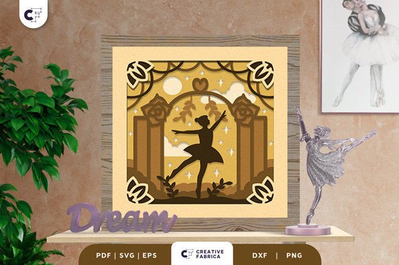 Download Ballerina Dance 3D Light Box Paper Cut - Paper cut Collection